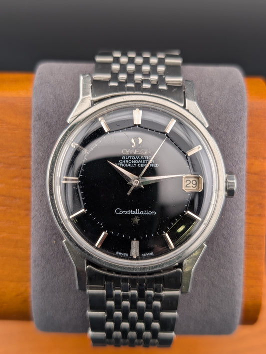 Omega Constellation Pie Pan 'Dog Legs' Black Dial
