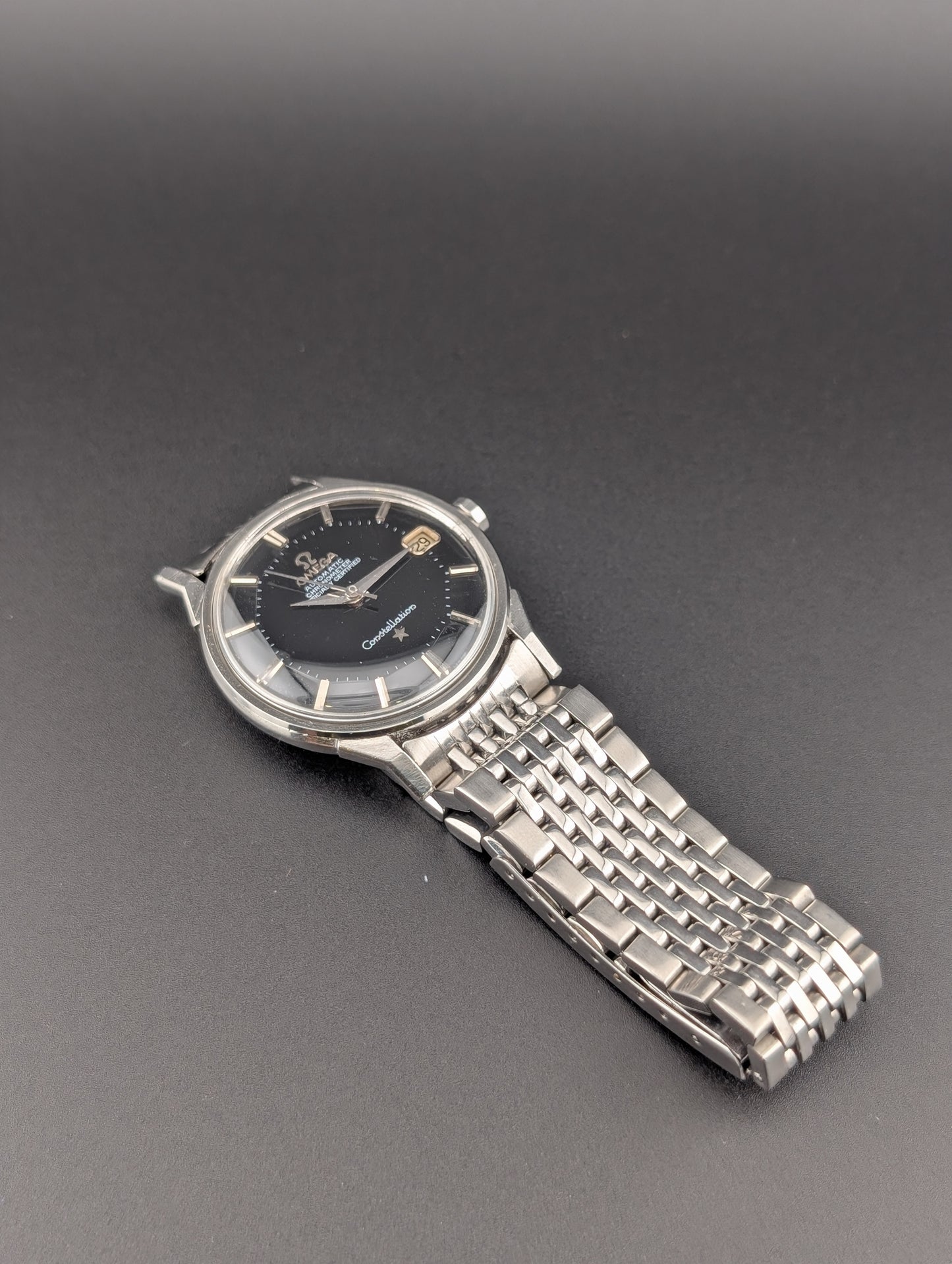 Omega Constellation Pie Pan 'Dog Legs' Black Dial